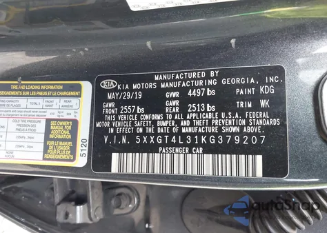 2019 Kia Optima Lx from USA, damaged, VIN 5XXGT4L31KG379207
